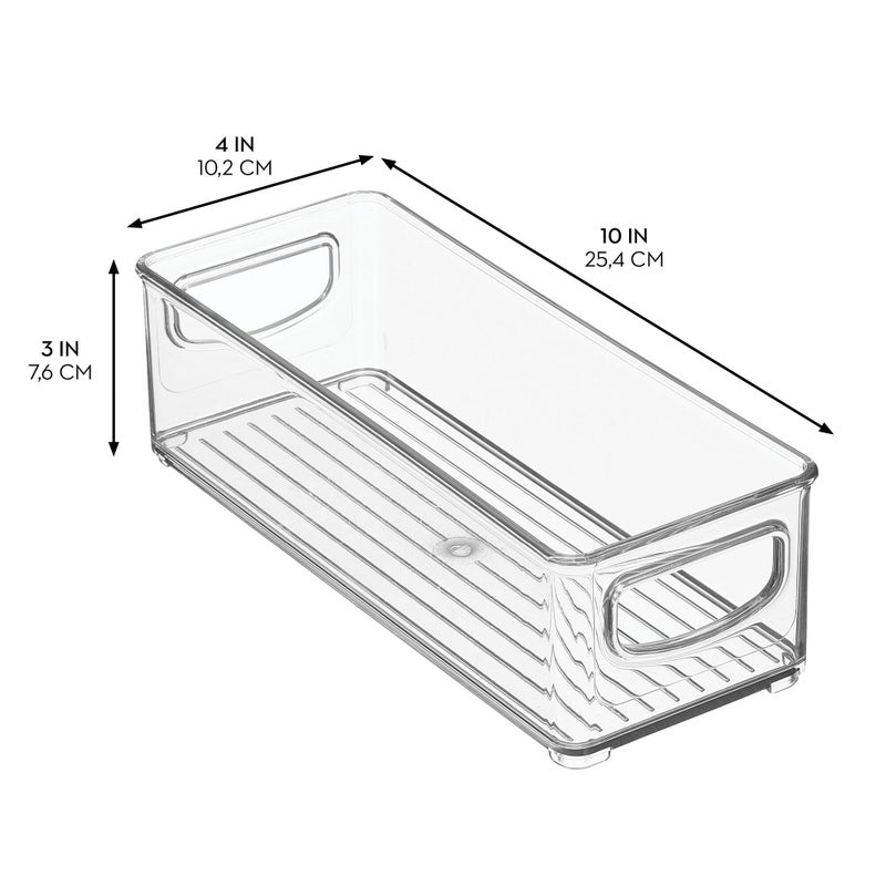 Interdesign Idesign Plastic Stackable Pantry Bin - Storage Bin With Handles For Cabinets Or Fridge - Set Of 2 - Clear - Image 3