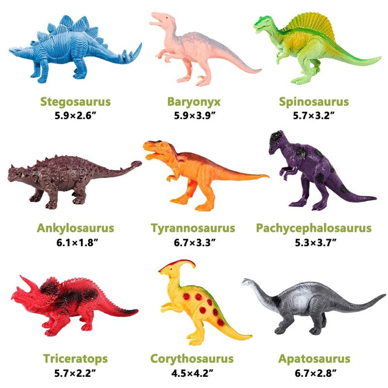 Kimicare Kids Dinosaur Figures Toys, 18 Pcs Plastic Dinosaur Toys for Kids 3-5, STEM Educational Realistic Dinosaurs Figurine Playset for Toddlers, Dino Toy Birthday Gifts Christmas Stocking Stuffers - Image 4