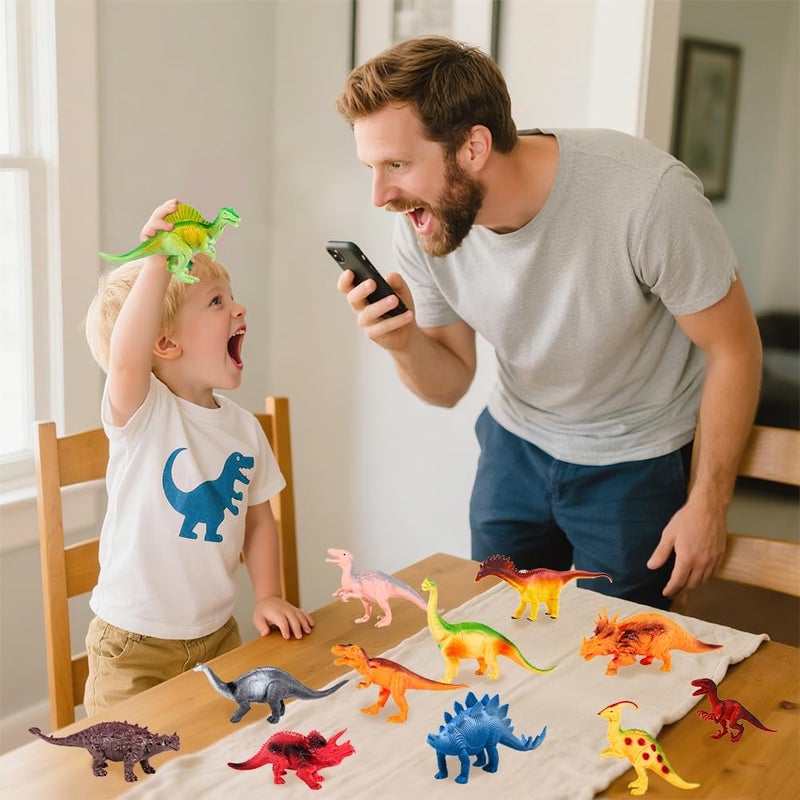 Kimicare Kids Dinosaur Figures Toys, 18 Pcs Plastic Dinosaur Toys for Kids 3-5, STEM Educational Realistic Dinosaurs Figurine Playset for Toddlers, Dino Toy Birthday Gifts Christmas Stocking Stuffers - Image 2