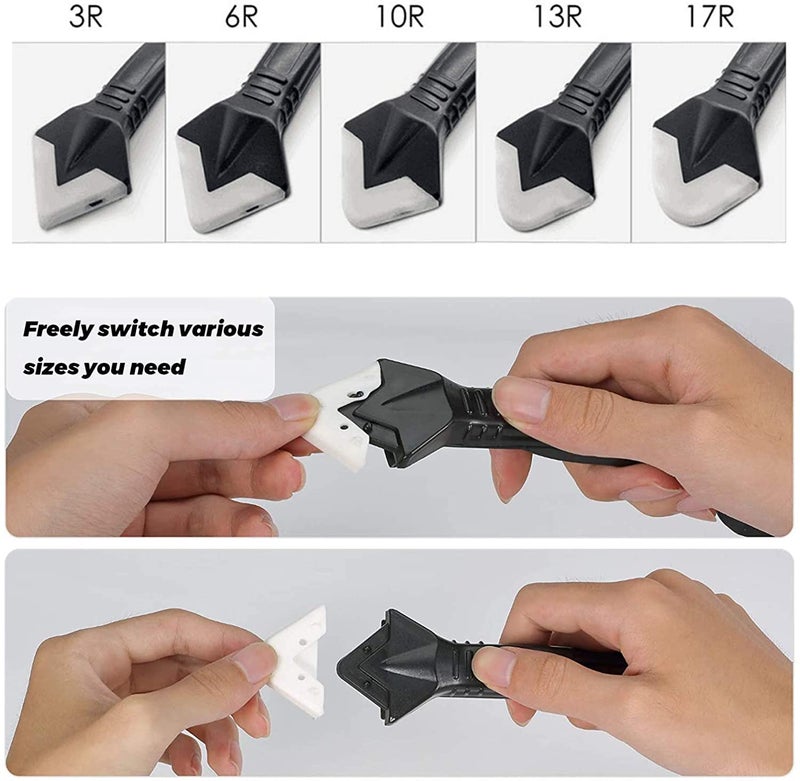 MTROYALDIA 3 in 1 Silicone Caulking Grouting Tool, Sealant Finishing Tool Grout Scraper, Caulking Tool Kit Caulking Tools for Kitchen, Bathroom, Window and Sink Joints - Image 2