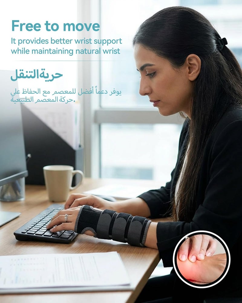 Proxima Direct Wrist Splint Right Left Hand, 1 Pack Wrist Brace for Carpal Tunnel Adjustable Relief Night with 3 Stays for Tendonitis, Arthritis, Sprains Men Women - Image 5