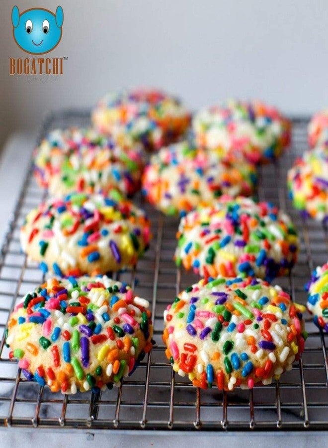 BOGATCHI 5 Colorful Strands, Colorful Sprinkles for Decoration and Baking, Colorful Vermicelli Sprinkles, Gluten Free and Vegan, 5 Colors Separately Packed, 250g + Free Measuring Spoon - Image 4