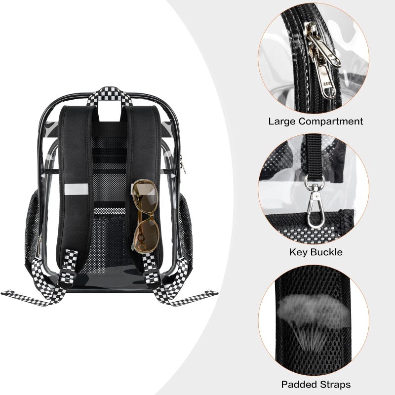 PAMANO Clear Backpack Transparent Heavy Duty School PVC Bookbag See Through Bag Boys and Girls for College Work Travel Security - Image 5