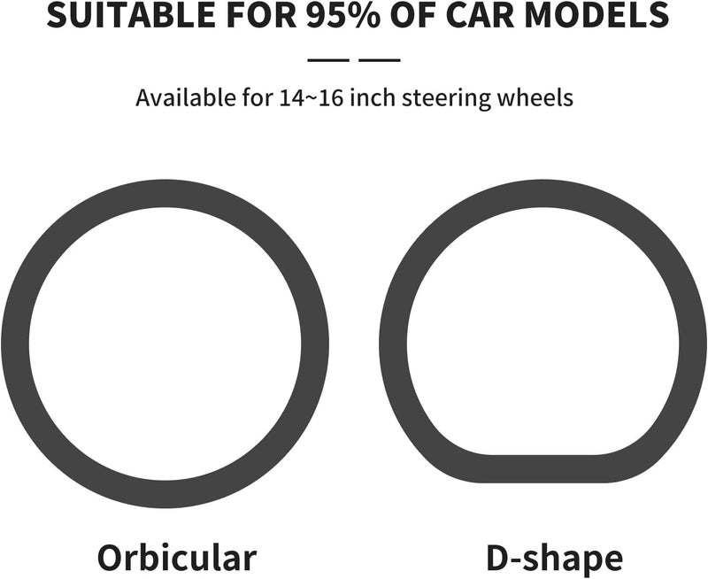 Qiyibei 30% Thicker Universal Stretchy Silicone Steering Wheel Cover for 14” 15” 16” Wheels - Anti-Slip Grip & Enhanced Control for Men & Women, All Weather Protection (Brown) - Image 4