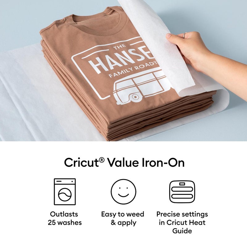 CricutÂ® Value Iron-On, White (12 in x 5 ft)- HTV Heat Transfer Vinyl - Image 2