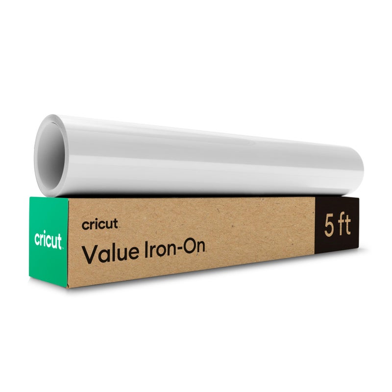 CricutÂ® Value Iron-On, White (12 in x 5 ft)- HTV Heat Transfer Vinyl - Image 1