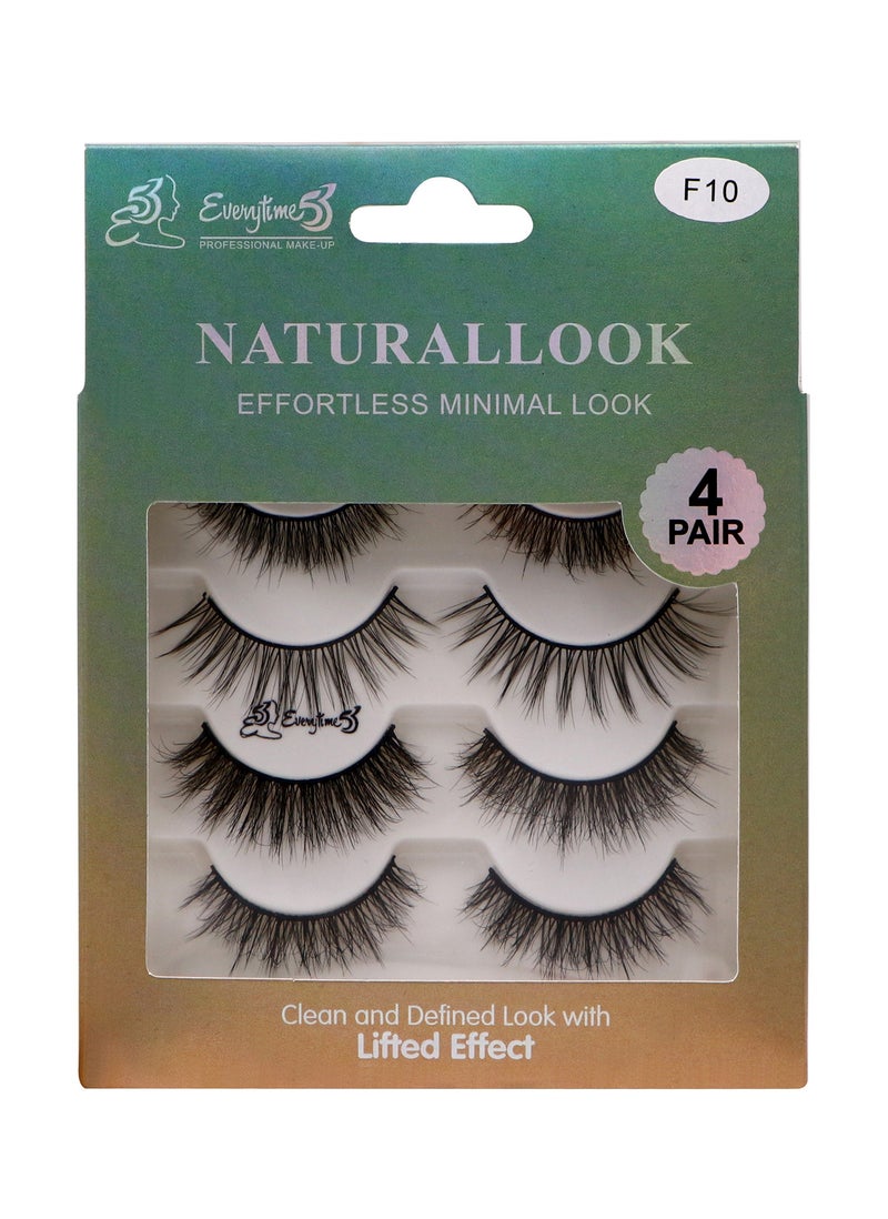 Everytime53 Women's 4 Pair Natural Look Eye Lashes - F10 - Image 1