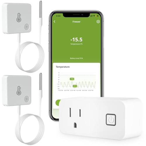 MOCREO WiFi Refrigerator Thermometer with Freezer Alarm, Email Alert, App Notification, Data Logging Export, No Subscription Fee, 2 Remote Temperature Sensor for Home Kitchen, Hot Tub - Image 1