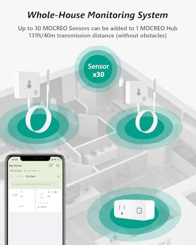 MOCREO WiFi Refrigerator Thermometer with Freezer Alarm, Email Alert, App Notification, Data Logging Export, No Subscription Fee, 2 Remote Temperature Sensor for Home Kitchen, Hot Tub - Image 5