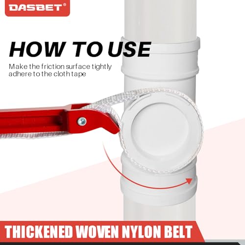 DASBET 12 Inch Strap Wrench Pipe Adjustable Nylon Strap Pipe Wrench Double Layered Oil Filter Strap Wrench Handle Nylon Belt - Image 5