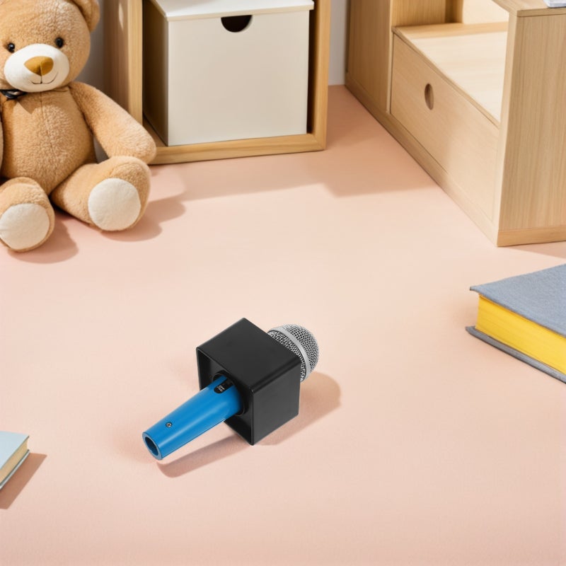 Fake Microphone Prop Toy: 18cm Simulation Pretend Microphone Toy with Cube Flag for Kids Karaoke Costume Role Play Party Accessories - Image 3