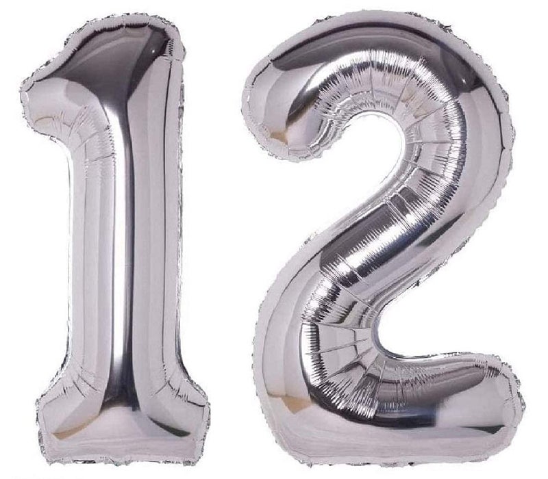 flavouredlove flavourdlove 16 inches Number Foil balloon for party decoration (Silver 12) - Image 3