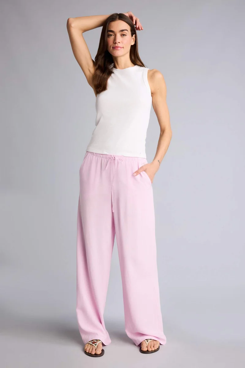 ديفاكتو Wide Leg With Pockets Linen Blended Trousers