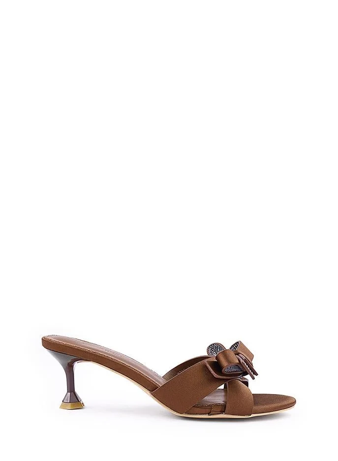 Womens mesh pattern heeled sandal