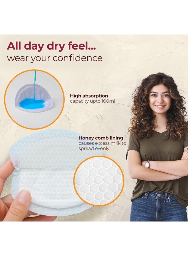 Luvlap Ultra Thin Honeycomb Nursing Breast Pads, 36pcs, Disposable Maternity Pads, Highly Absorbent & Soft, Discreet Fit Breastfeeding pad, New Resealable Pack - Image 4