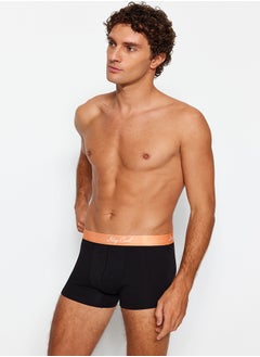 trendyol Pack of 3 Black Written Elastic Cotton Couple Boxers TMNAW24BX00019  - Image 4
