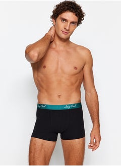 trendyol Pack of 3 Black Written Elastic Cotton Couple Boxers TMNAW24BX00019  - Image 3