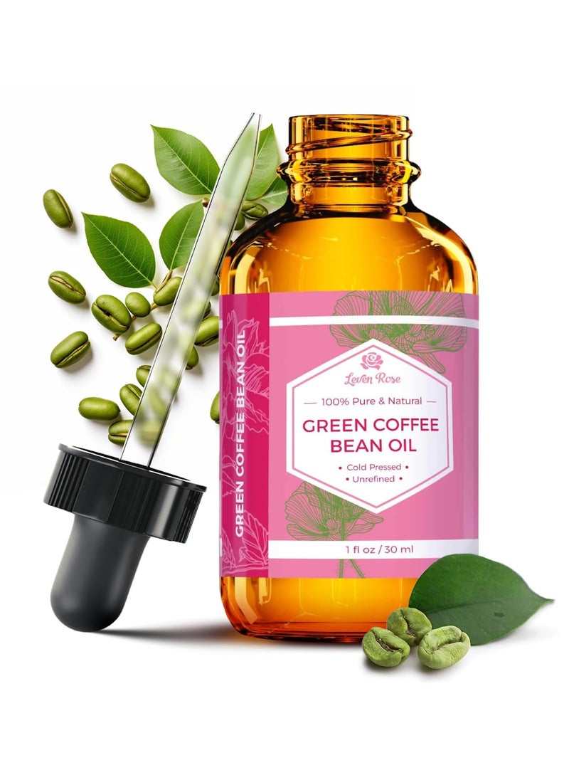 Leven Rose Leven Rose Green Coffee Bean Oil 100 Natural Pure Cold Pressed Unrefined Coffeebean Oil For Around Eyes Face Nails Skin And Hair 1 oz Bottle 1 ounce 