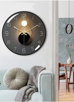 Beauenty 12 Inch Wall Clock 3D Curved Glass Large Wall Clock Silent Non-Ticking Round Clock Battery Operated Easy to Read Decorative Wall Clocks  - Image 1