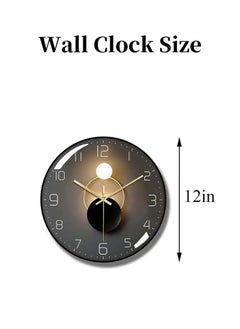 Beauenty 12 Inch Wall Clock 3D Curved Glass Large Wall Clock Silent Non-Ticking Round Clock Battery Operated Easy to Read Decorative Wall Clocks  - Image 5