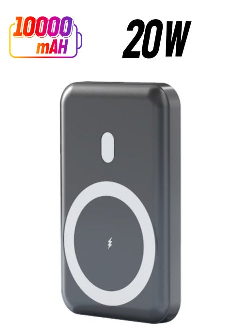 Magsafe Power Bank 10000mAh 20W with Kickstand, Wireless Portable Charger with PD 20W USB-C Port, 22.5W QC 3.0 Port Fast Charging for MagSafe Battery Pack iPhone 15/14/13/12 Series