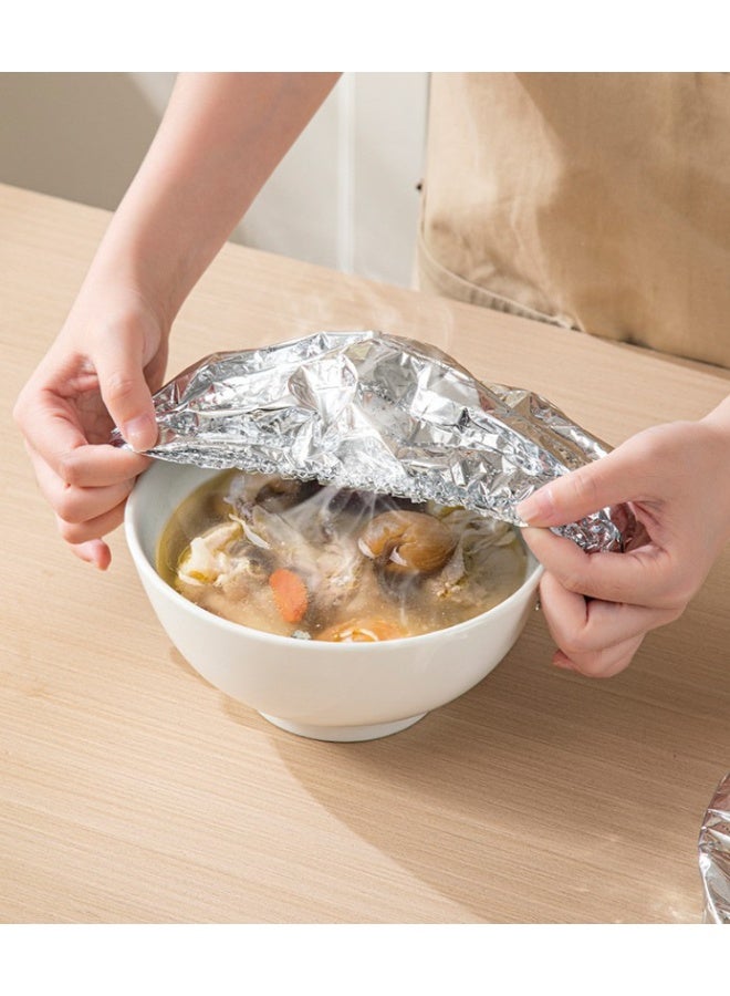 هومستر 30 أغلفة الطعام من رقائق الألومنيوم من الدرجة الأولى، أغطية عزل الأطباق للطاولة المرنة القابلة للتخلص، أغطية الاحتفاظ بالحرارة السميكة 41 سم قابلة للمد، تنظيف سهل مقاوم للزيت - Image 1