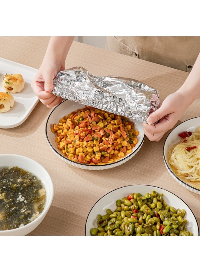 هومستر 30 أغلفة الطعام من رقائق الألومنيوم من الدرجة الأولى، أغطية عزل الأطباق للطاولة المرنة القابلة للتخلص، أغطية الاحتفاظ بالحرارة السميكة 41 سم قابلة للمد، تنظيف سهل مقاوم للزيت - Image 5