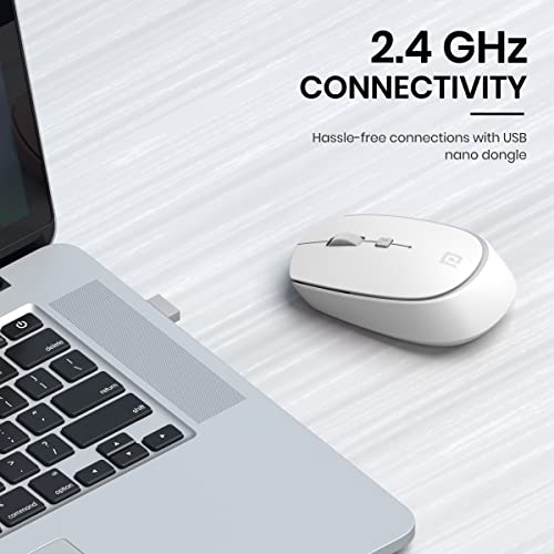 Portronics Toad 23 Wireless Optical Mouse with 2.4GHz, USB Nano Dongle, Optical Orientation, Click Wheel, Adjustable DPI(White) - Image 4