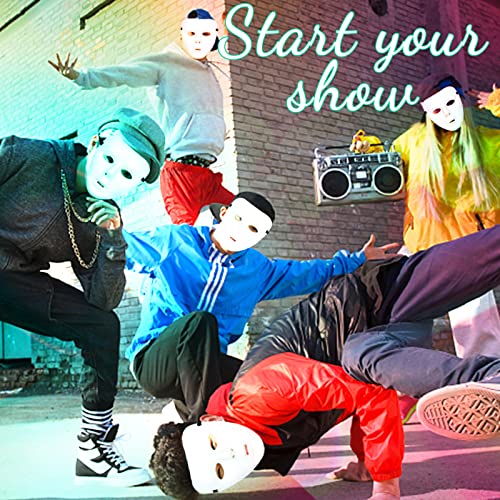 TSFGDYL 3 Pcs Halloween Mask, White Blank Face Masks for Halloween, Full Face Plastic Plain Costume Party Dance Crew for Hip Hop Dance - Image 4
