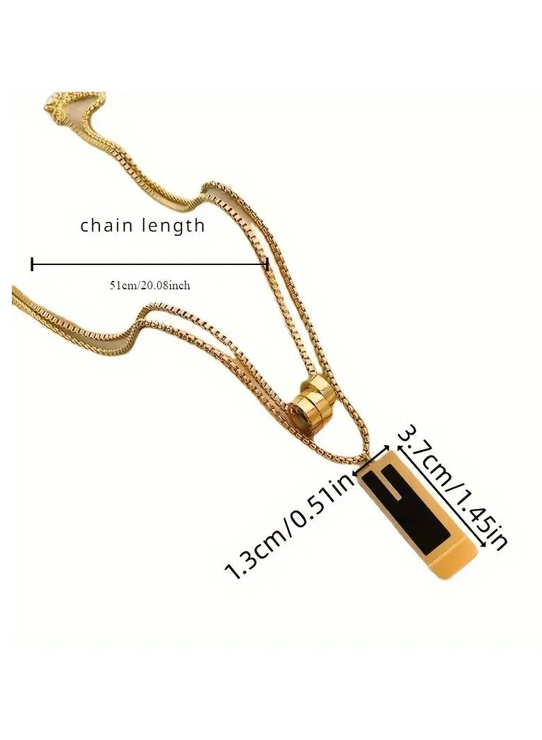 Home Clearance Sale Fashionable Titanium Steel Necklace With A Double-layered Sweater Chain, Adding A Touch Of Sophistication To Your Outfit. The New Versatile Pendant Accessory. - Image 3