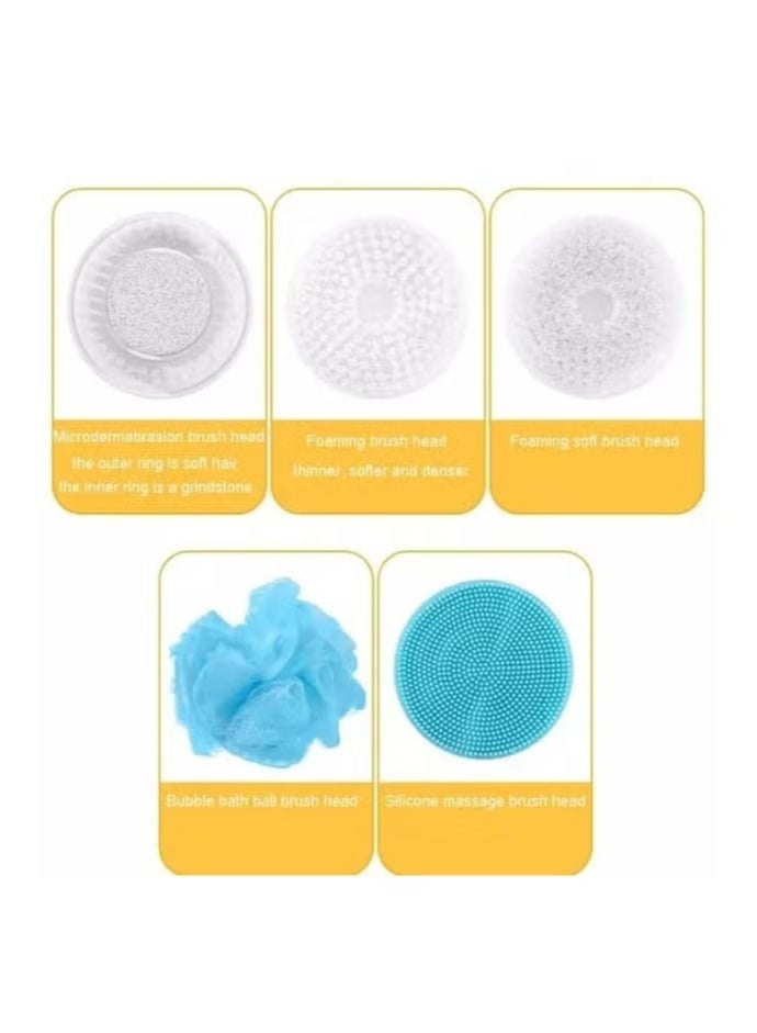 Denx Multifunctional Smart Electronic Shower Brush Body Cleaning Brush With 5 Different Heads - Image 4