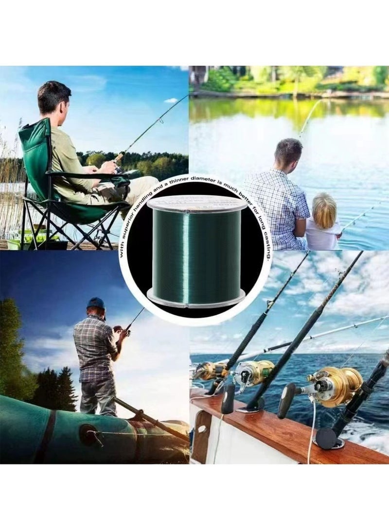 STL 500M-Nylon String Fishing Line Cord Clear Fluorocarbon Strong Monofilament Wire Flexible Wear-resistant Super Pulling Force Cut for Hanging Decorations Beading Crafts Kite - Image 3