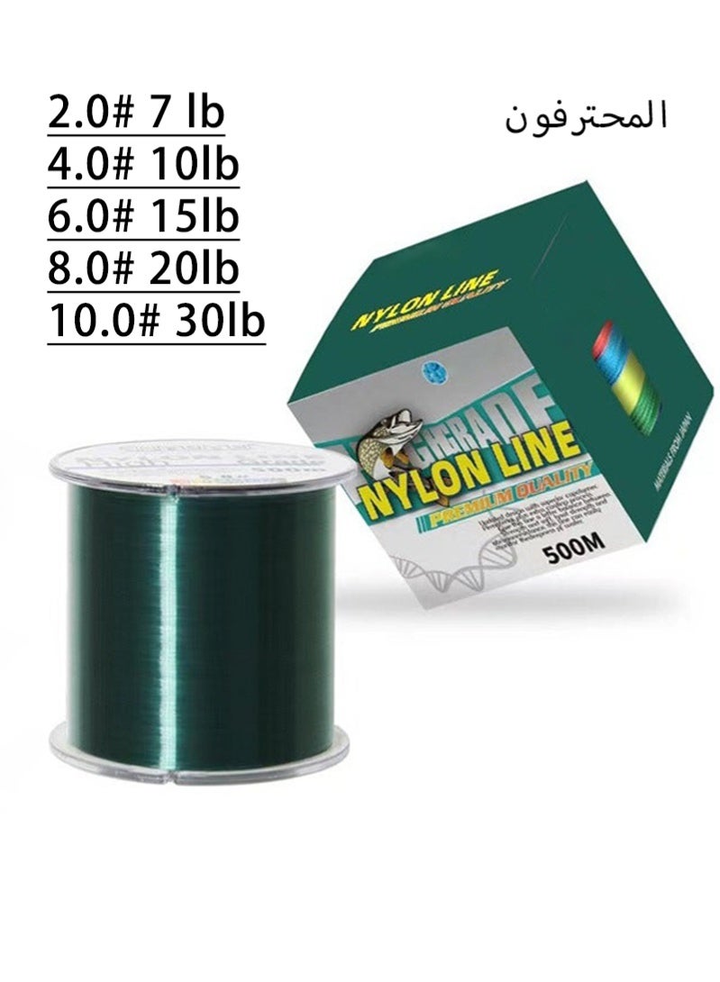 STL 500M-Nylon String Fishing Line Cord Clear Fluorocarbon Strong Monofilament Wire Flexible Wear-resistant Super Pulling Force Cut for Hanging Decorations Beading Crafts Kite - Image 1