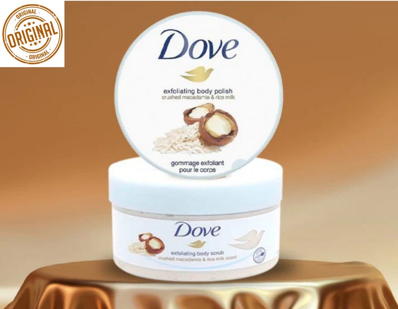 دوف مقشر الجسم دوف، برائحة المكاديميا وحليب الأرز، مع ربع كريم مرطب، ٢٢٥ مل، قطعتان - Image 3