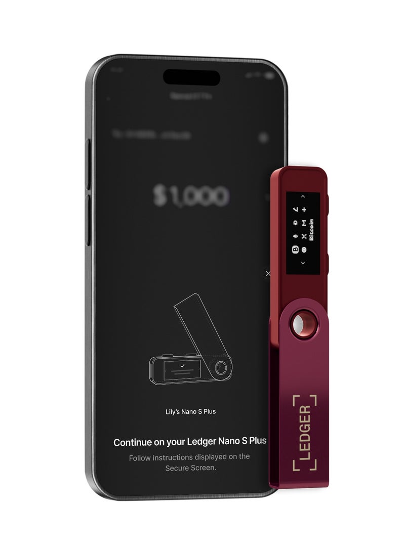 Ledger Nano S Plus Hardware Wallet | World's Safest Crypto & NFT Wallet, OLED Screen, Type-C Connectivity, 5000+ Coins Supported, for Android, MacOS & Windows - Crimson Magenta - Image 3