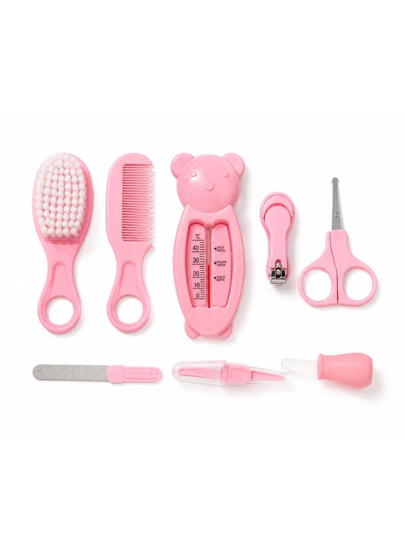 Baby Grooming Kit, 7in 1 Portable Baby Basics Kit with Storage, Newborn Baby Health Safety Care Set for Infant Toddlers Care Keep Healthy and Clean (Pink) - Image 5