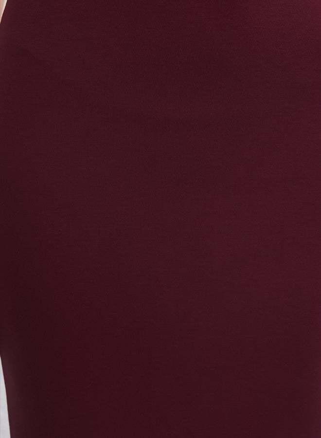 trendyol Maroon Midi Bodycone/Body Fitted Knitted Dress - Image 3