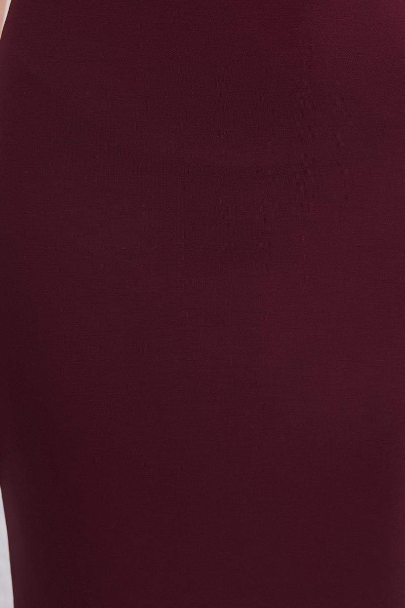 trendyol Maroon Midi Bodycone/Body Fitted Knitted Dress - Image 3