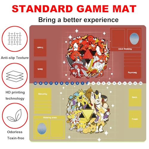 sabermaster DTCG playmat 2 Player Duel Mat Gaming Competition Pad Mat Card Binder Deck 60 * 60CM 23.6x23.6in - Image 3