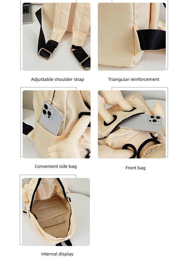 JCB CHIC حقيبة ظهر خفيفة الوزن ذات سعة كبيرة على شكل أرنب كرتوني لطيف، حقيبة مدرسية وحقيبة سفر  مع رسوم كرتونية ثلاثية الأبعاد، حقيبة كتف عملية للطالبات - Image 3