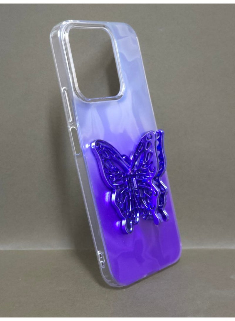 A colorful, Transparent Crystal Case Compatible With Honor X7C Shockproof And Scratch-Resistant, Featuring On Him A Butterfly Design And A Built-in Stand. A Fantastic Choice for Girls And Women. - Image 1