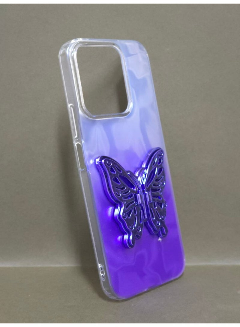 A colorful, Transparent Crystal Case Compatible With Honor X7C Shockproof And Scratch-Resistant, Featuring On Him A Butterfly Design And A Built-in Stand. A Fantastic Choice for Girls And Women. - Image 3