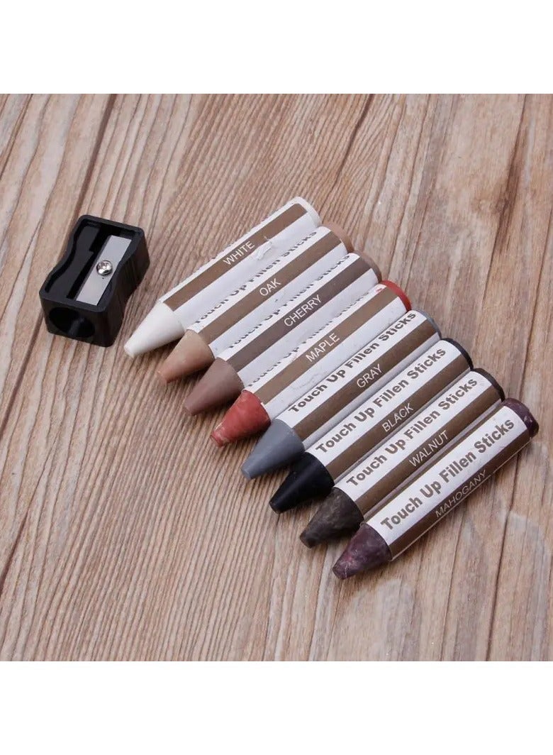 17Pcs Furniture Touch Pen Furniture Repair Pen Tool  Wood Markers and Wax Sticks with Sharpener Kit for Stains, Scratches, Wood Floors, Tables, Carpenters, Bedposts, Touch Ups and Cover Ups - Image 5