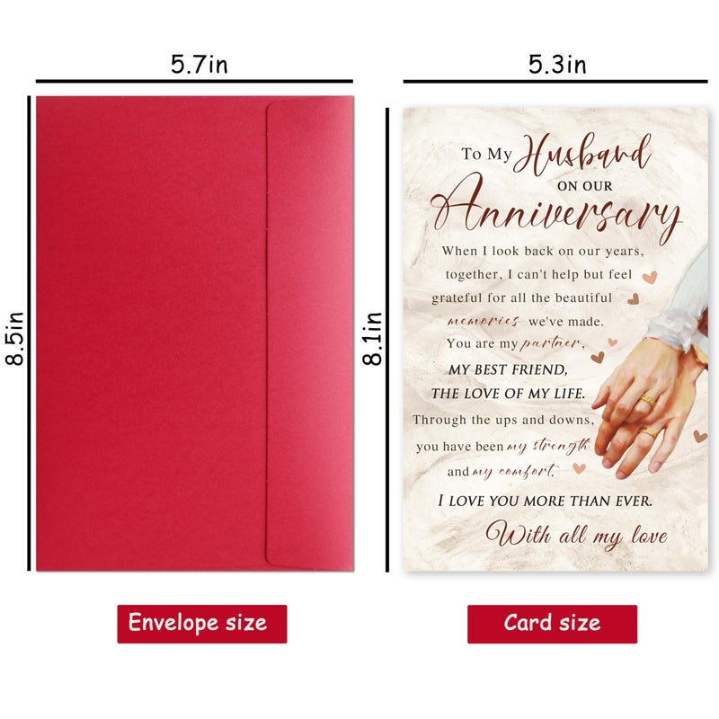 Bewoow Romantic Anniversary Card for Husband from Wife, Sweet Wedding Anniversary Card Gifts for Husband, Love Cards for Him - Image 2