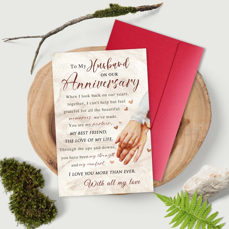Bewoow Romantic Anniversary Card for Husband from Wife, Sweet Wedding Anniversary Card Gifts for Husband, Love Cards for Him - Image 5