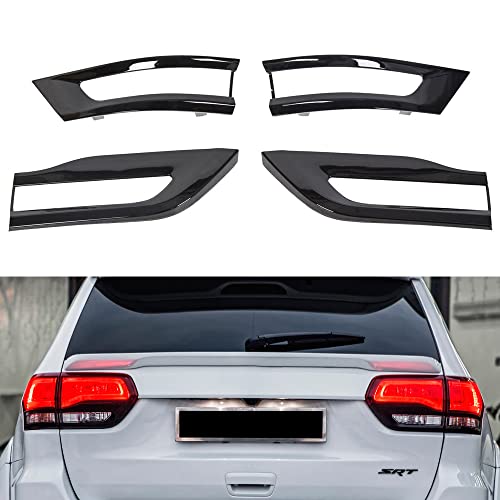 sportuli Gloss Black Tail Light Trim Bezel Kit Replacement for 2014-2021 Jeep Grand Cherokee - Image 1