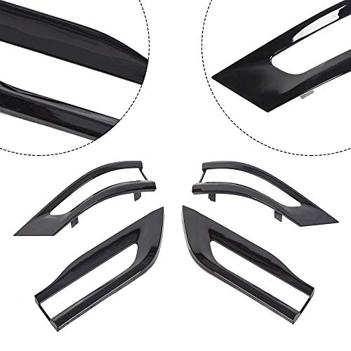 sportuli Gloss Black Tail Light Trim Bezel Kit Replacement for 2014-2021 Jeep Grand Cherokee - Image 4