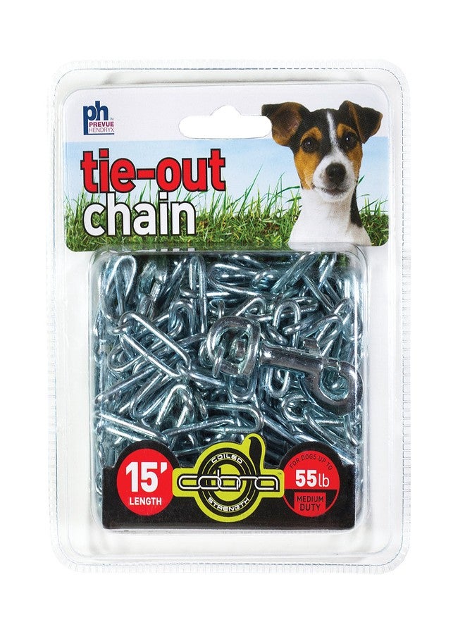 PH Prevue Hendryx Prevue Pet Products 2114 Medium-Duty 15' Tie-Out Chain, Stainless Steel - Image 1