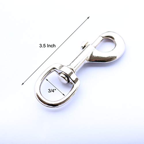 Huouo 4 Pcs 3.5" Flag Swivel Snap Hooks Flagpole Accessories - Heavy Duty Eye Bolt Clips for Pet Leash, Key Chain or Clothlines Tarp - Nickel Plated - Image 2