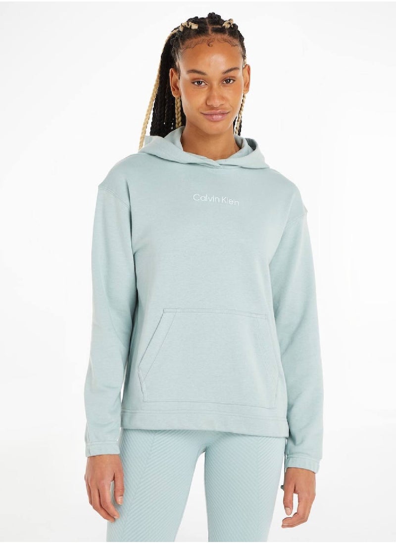 CALVIN KLEIN Calvin Klein Women's Hoody - Long Sleeves - Sportswear - Cotton Sweatshirt, Grey  - Image 1